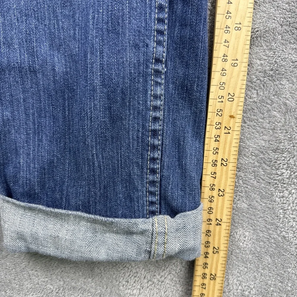 Harley Davidson Capri Jeans Womens 30 Blue Denim Cuffed Low Rise Subtle Distress